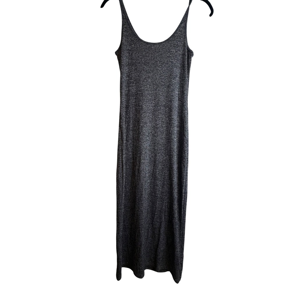 Aritzia Babaton Womens Grey Space Dye Knit Scoop Neck Midi Dress Size M